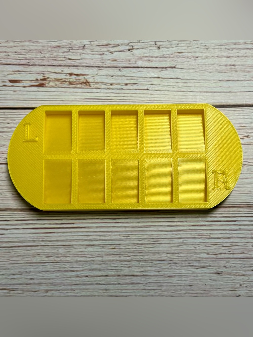 Yellow 3D Printed Organizer Nail Tray with Compartments - Free Nail Saver!